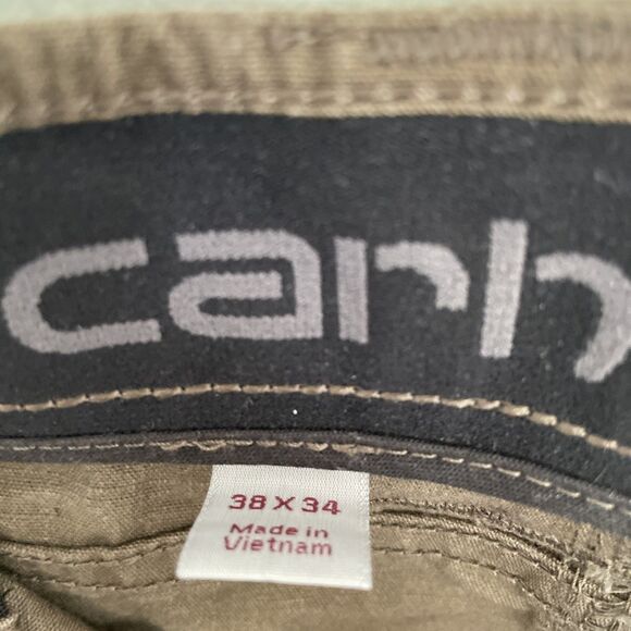 Carhartt Rugged Flex Steel Cargo Pant 38 X 34 Brown Ripstop Knee Pad Pocket Euc - Picture 5 of 6